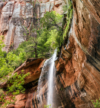 Waterfall into Emerald Pools in Zion